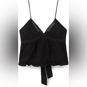 Zara Black Lace Detail Top